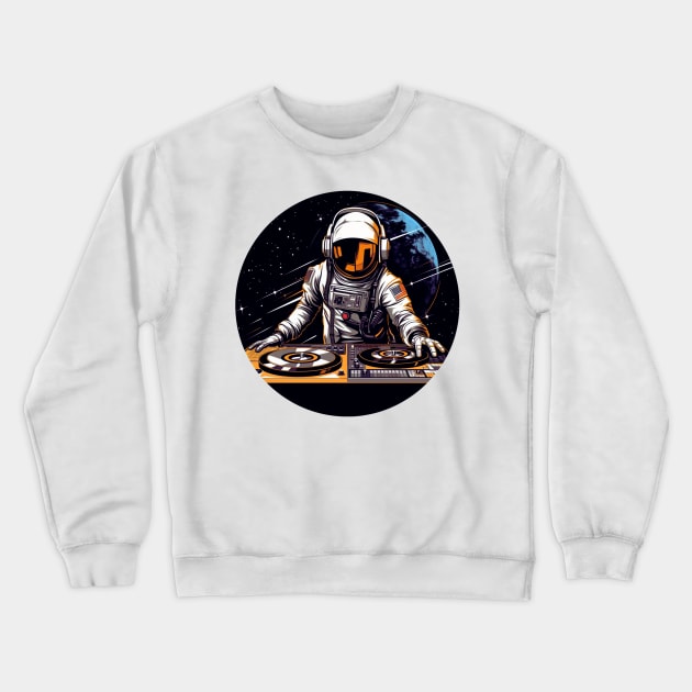 Dj Astronaut Crewneck Sweatshirt by OscarVanHendrix